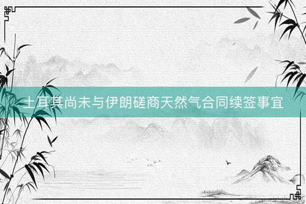 土耳其尚未与伊朗磋商天然气合同续签事宜