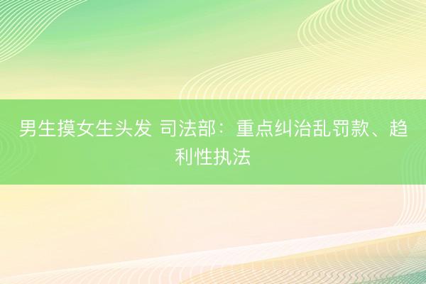 男生摸女生头发 司法部:重点纠治乱罚款、趋利性执法
