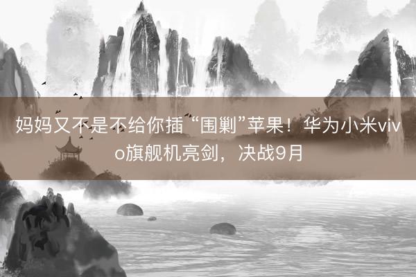 妈妈又不是不给你插 “围剿”苹果！华为小米vivo旗舰机亮剑，决战9月
