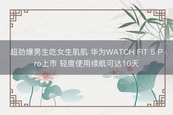 超劲爆男生吃女生肌肌 华为WATCH FIT 5 Pro上市 轻度使用续航可达10天