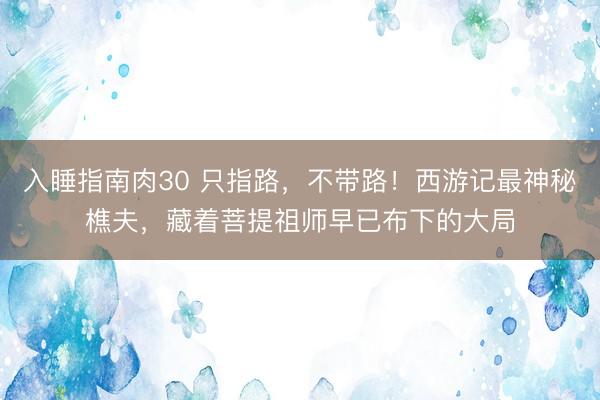 入睡指南肉30 只指路，不带路！西游记最神秘樵夫，藏着菩提祖师早已布下的大局