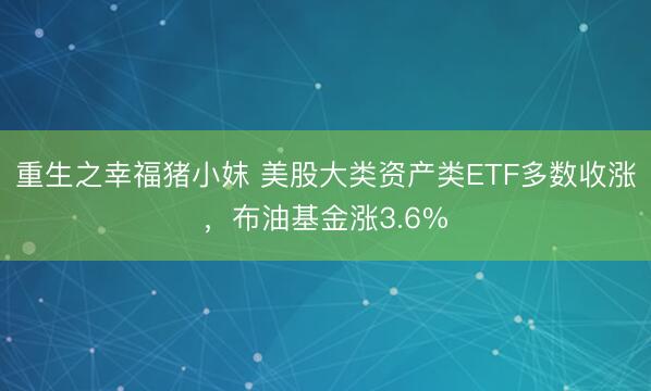 重生之幸福猪小妺 美股大类资产类ETF多数收涨，布油基金涨3.6%