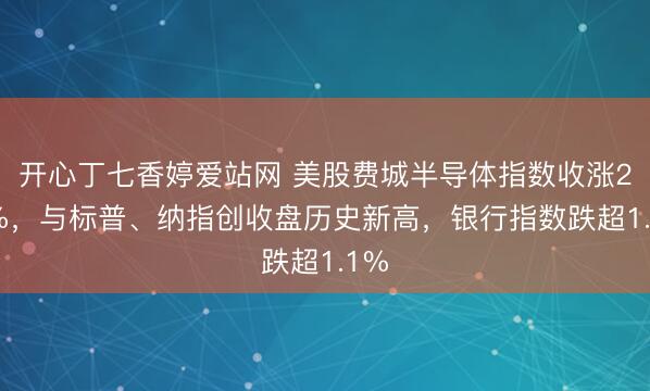 开心丁七香婷爱站网 美股费城半导体指数收涨2.6%，与标普、纳指创收盘历史新高，银行指数跌超1.1%