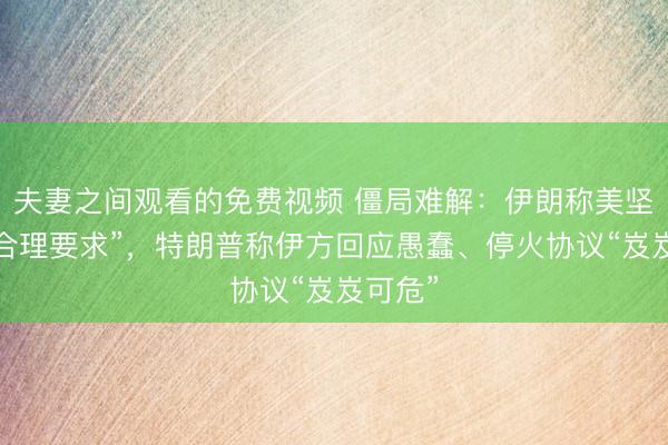 夫妻之间观看的免费视频 僵局难解：伊朗称美坚持“不合理要求”，特朗普称伊方回应愚蠢、停火协议“岌岌可危”