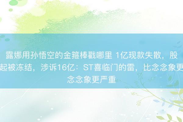 露娜用孙悟空的金箍棒戳哪里 1亿现款失散，股权一起被冻结，涉诉16亿：ST喜临门的雷，比念念象更严重