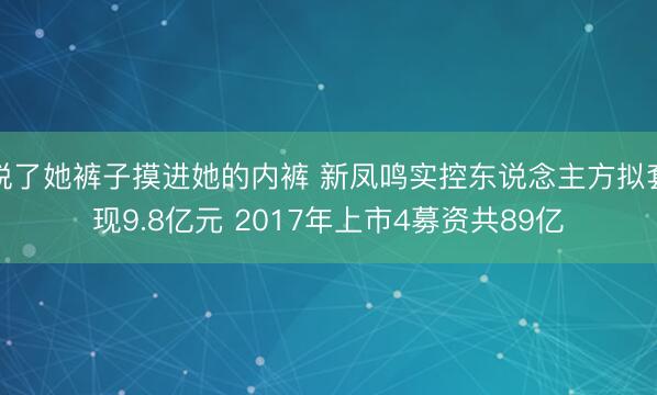 脱了她裤子摸进她的内裤 新凤鸣实控东说念主方拟套现9.8亿元 2017年上市4募资共89亿